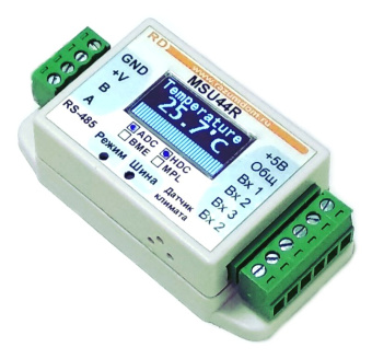 MSU44RDAHTLP analog input module with a sensor of humidity, temperature, illumination, pressure. 