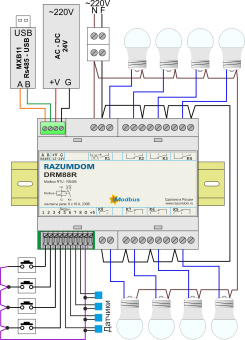 DRM88R v2 Relay module, 8 inputs and 8 relay outputs