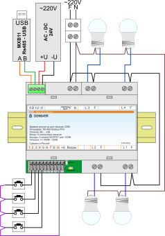 DDM845R v3 dimming 4-channel transistor module. Power density 500 watts per channel
