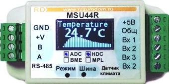 MSU44RDAHT analog input module with humidity and temperature sensor
